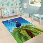 New Zealand Christmas Area Rug Pukeko With Ponga Tree Silver Fern