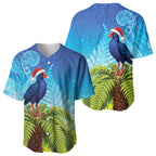 New Zealand Christmas Baseball Jersey Pukeko With Ponga Tree Silver Fern