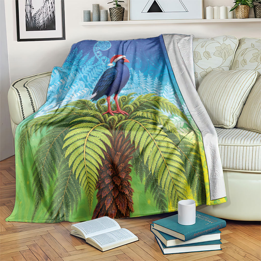 New Zealand Christmas Blanket Pukeko With Ponga Tree Silver Fern