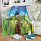 New Zealand Christmas Blanket Pukeko With Ponga Tree Silver Fern