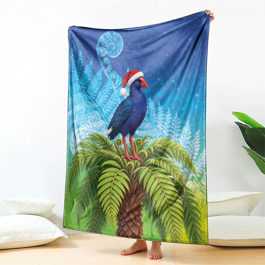 New Zealand Christmas Blanket Pukeko With Ponga Tree Silver Fern