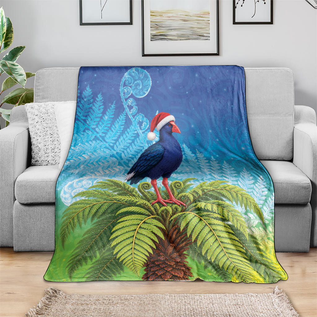 New Zealand Christmas Blanket Pukeko With Ponga Tree Silver Fern