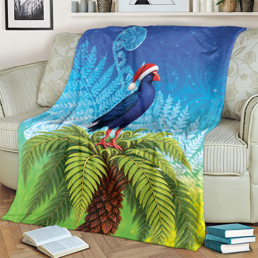 New Zealand Christmas Blanket Pukeko With Ponga Tree Silver Fern