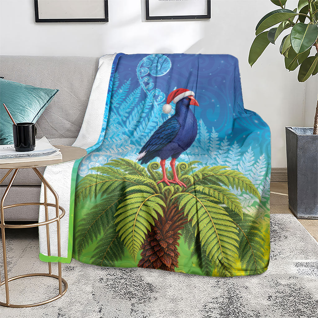 New Zealand Christmas Blanket Pukeko With Ponga Tree Silver Fern