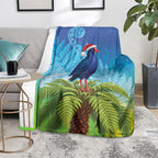 New Zealand Christmas Blanket Pukeko With Ponga Tree Silver Fern