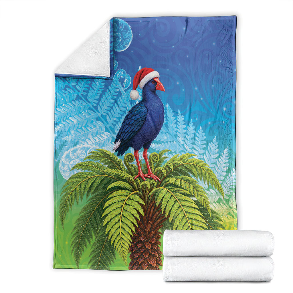 New Zealand Christmas Blanket Pukeko With Ponga Tree Silver Fern
