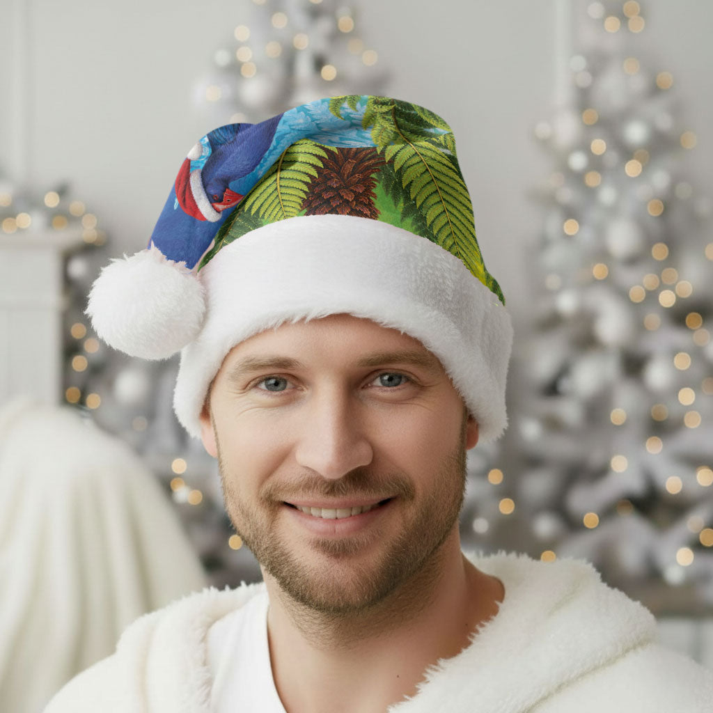 New Zealand Christmas Santa Hat Pukeko With Ponga Tree Silver Fern
