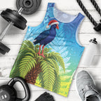 New Zealand Christmas Men Tank Top Pukeko With Ponga Tree Silver Fern