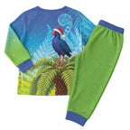 New Zealand Christmas Pajama Set Pukeko With Ponga Tree Silver Fern