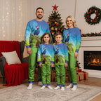 New Zealand Christmas Pajama Set Pukeko With Ponga Tree Silver Fern