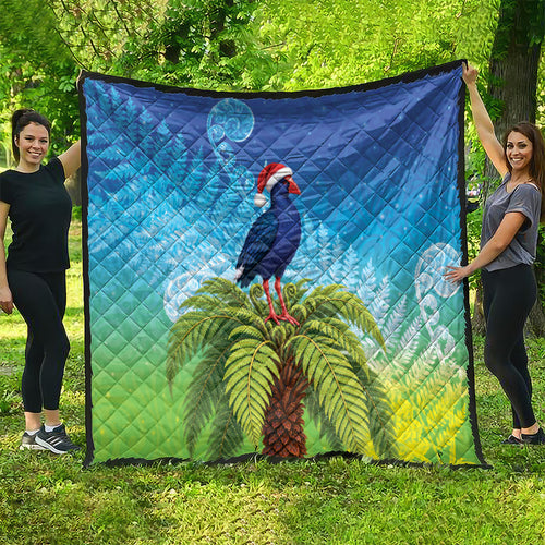 New Zealand Christmas Quilt Pukeko With Ponga Tree Silver Fern