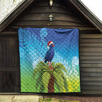 New Zealand Christmas Quilt Pukeko With Ponga Tree Silver Fern