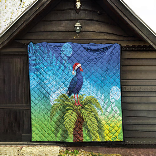 New Zealand Christmas Quilt Pukeko With Ponga Tree Silver Fern