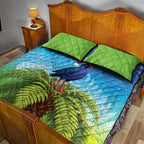 New Zealand Christmas Quilt Bed Set Pukeko With Ponga Tree Silver Fern
