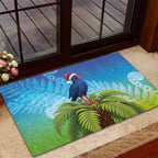 New Zealand Christmas Rubber Doormat Pukeko With Ponga Tree Silver Fern