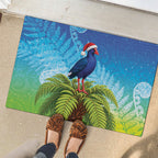 New Zealand Christmas Rubber Doormat Pukeko With Ponga Tree Silver Fern