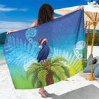 New Zealand Christmas Sarong Pukeko With Ponga Tree Silver Fern