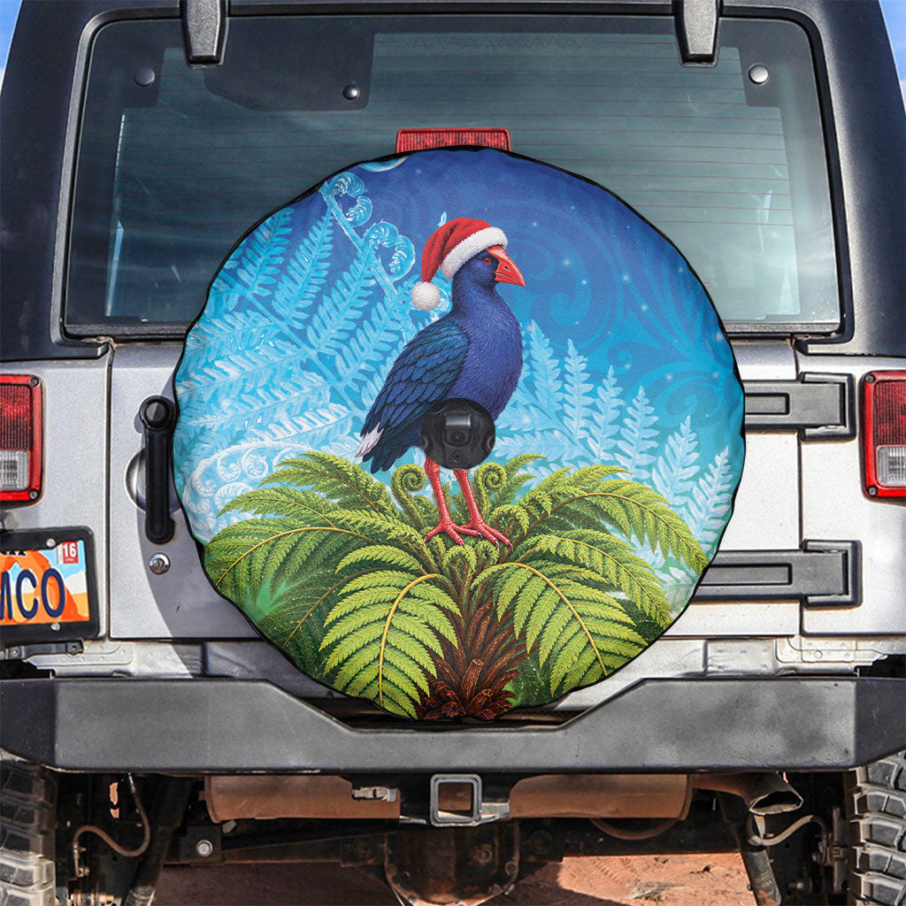 New Zealand Christmas Spare Tire Cover Pukeko With Ponga Tree Silver Fern