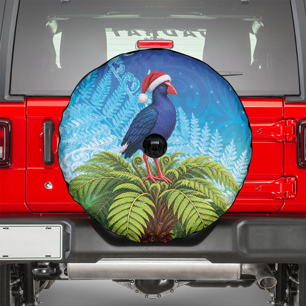 New Zealand Christmas Spare Tire Cover Pukeko With Ponga Tree Silver Fern