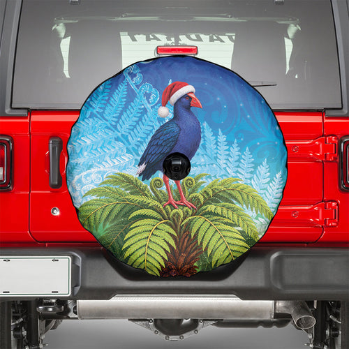 New Zealand Christmas Spare Tire Cover Pukeko With Ponga Tree Silver Fern