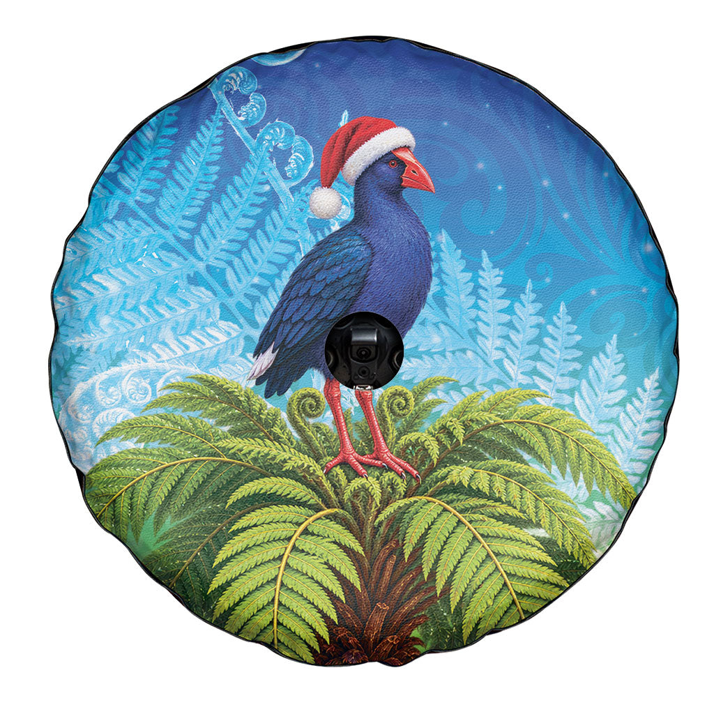 New Zealand Christmas Spare Tire Cover Pukeko With Ponga Tree Silver Fern