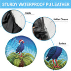 New Zealand Christmas Spare Tire Cover Pukeko With Ponga Tree Silver Fern