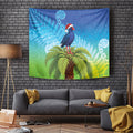 New Zealand Christmas Tapestry Pukeko With Ponga Tree Silver Fern