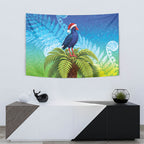 New Zealand Christmas Tapestry Pukeko With Ponga Tree Silver Fern