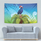 New Zealand Christmas Tapestry Pukeko With Ponga Tree Silver Fern