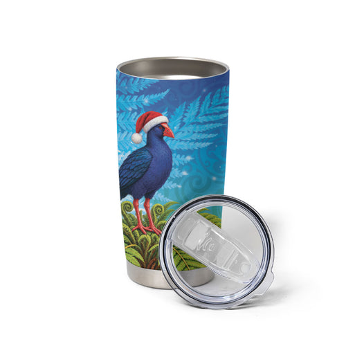 New Zealand Christmas Tumbler Cup Pukeko With Ponga Tree Silver Fern