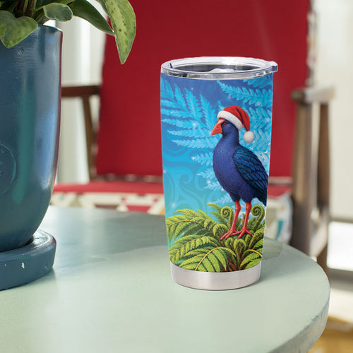 New Zealand Christmas Tumbler Cup Pukeko With Ponga Tree Silver Fern