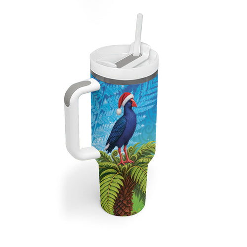 New Zealand Christmas Tumbler With Handle Pukeko With Ponga Tree Silver Fern
