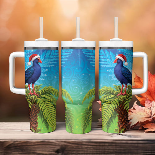 New Zealand Christmas Tumbler With Handle Pukeko With Ponga Tree Silver Fern