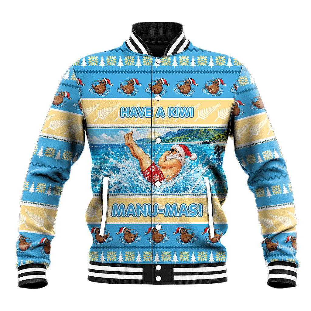 New Zealand Christmas Baseball Jacket Have A Kiwi Manu-Mas