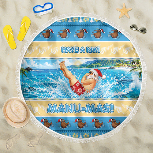 New Zealand Christmas Beach Blanket Have A Kiwi Manu-Mas