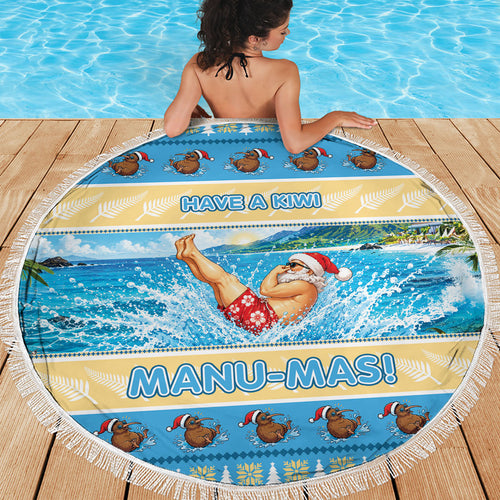 New Zealand Christmas Beach Blanket Have A Kiwi Manu-Mas