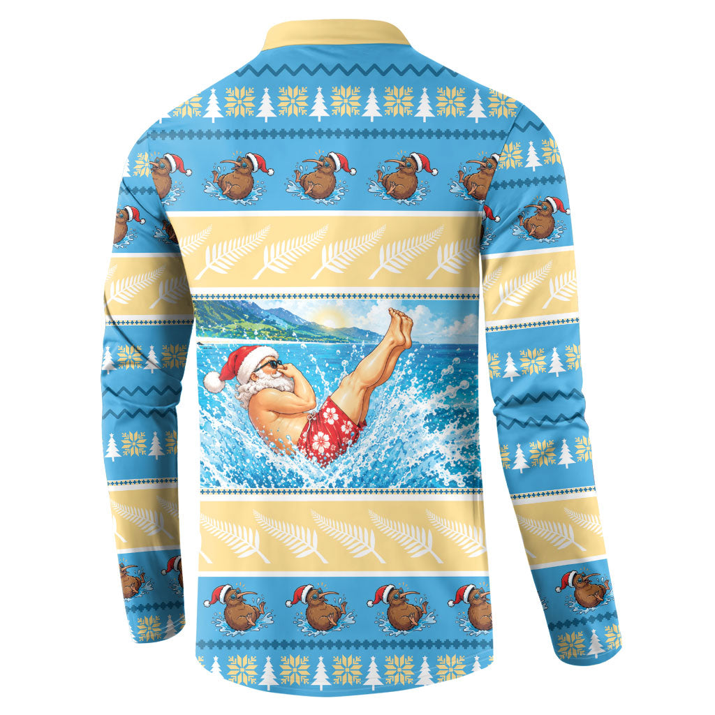 New Zealand Christmas Button Sweatshirt Have A Kiwi Manu-Mas