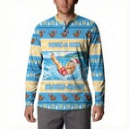 New Zealand Christmas Button Sweatshirt Have A Kiwi Manu-Mas