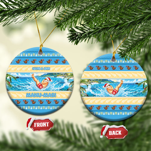 New Zealand Christmas Ceramic Ornament Have A Kiwi Manu-Mas