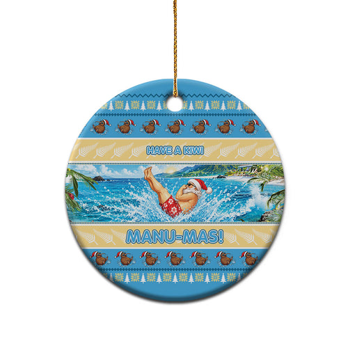 New Zealand Christmas Ceramic Ornament Have A Kiwi Manu-Mas