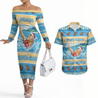 New Zealand Christmas Couples Matching Off The Shoulder Long Sleeve Dress and Hawaiian Shirt Have A Kiwi Manu-Mas