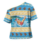 New Zealand Christmas Cross Shoulder Shirt Have A Kiwi Manu-Mas