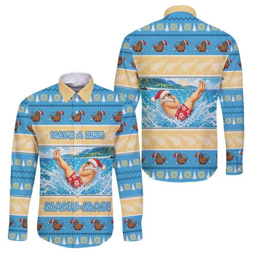 New Zealand Christmas Family Matching Mermaid Dress and Hawaiian Shirt Have A Kiwi Manu-Mas