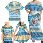 New Zealand Christmas Family Matching Off Shoulder Maxi Dress and Hawaiian Shirt Have A Kiwi Manu-Mas