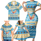 New Zealand Christmas Family Matching Short Sleeve Bodycon Dress and Hawaiian Shirt Have A Kiwi Manu-Mas