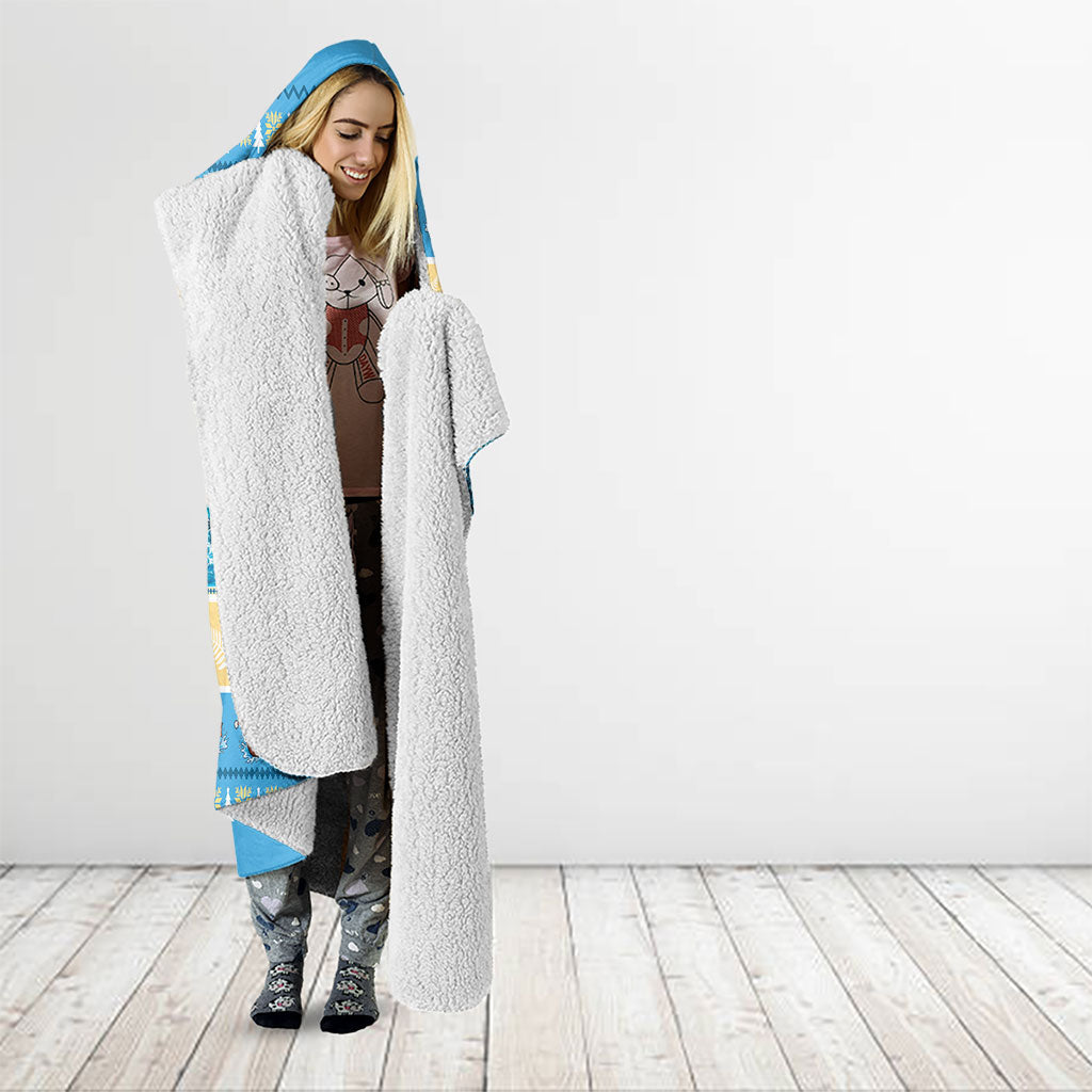 New Zealand Christmas Hooded Blanket Have A Kiwi Manu-Mas