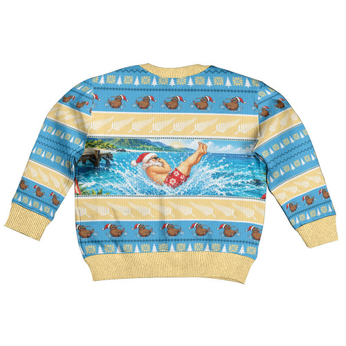 New Zealand Christmas Kid Ugly Christmas Sweater Have A Kiwi Manu-Mas