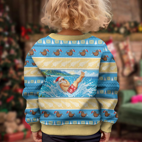 New Zealand Christmas Kid Ugly Christmas Sweater Have A Kiwi Manu-Mas
