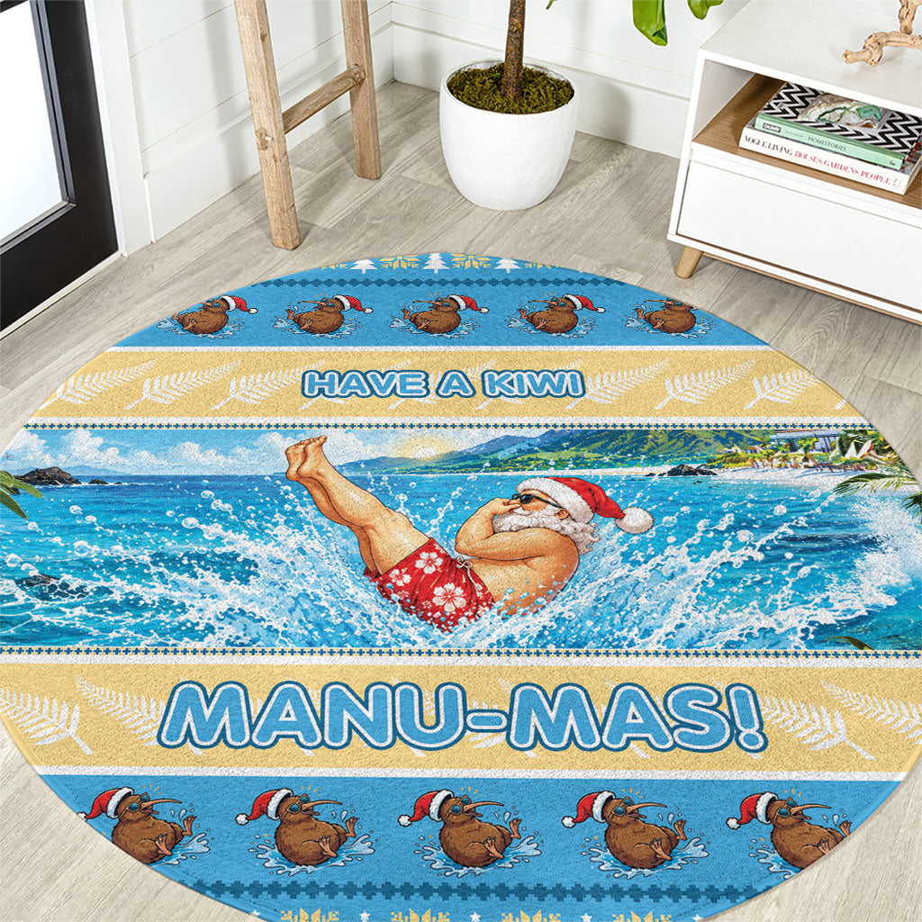 New Zealand Christmas Round Carpet Have A Kiwi Manu-Mas