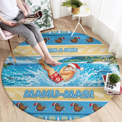 New Zealand Christmas Round Carpet Have A Kiwi Manu-Mas